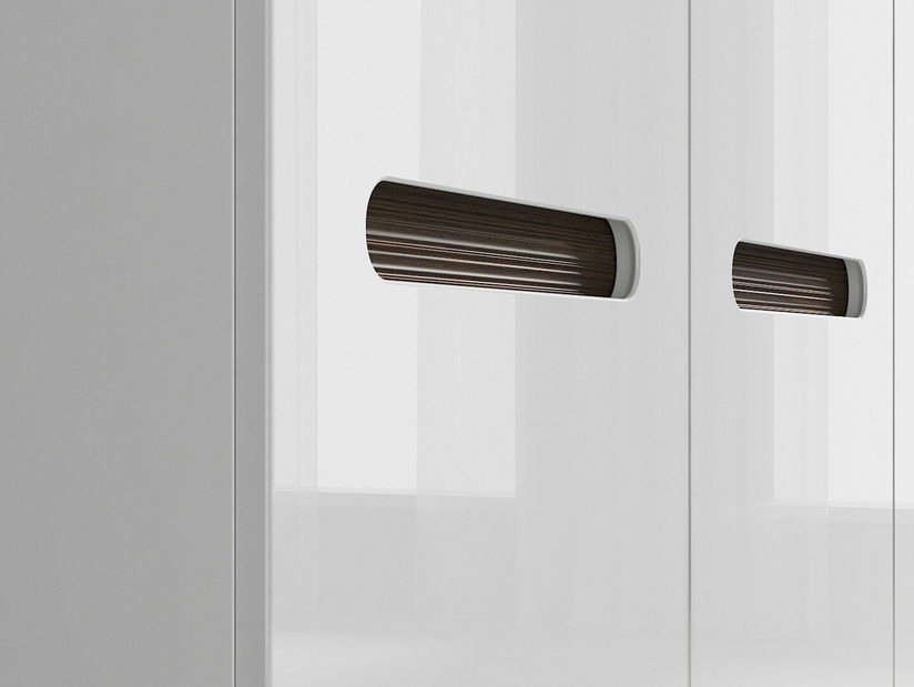 Šatníková skriňa BRW Azteca Trio SZF3D/21/18 (biela + lesk biely)