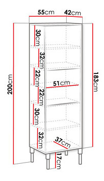 Regál Ajrana 06 (fekete + arany) 