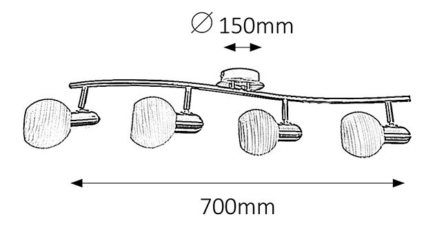 Spot LED Aurel 6344 (satin crom + motiv alb)