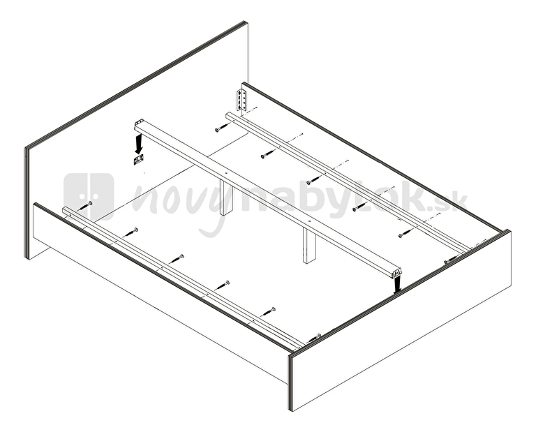 Manželská posteľ 140 cm BRW Doors HLOZ/140