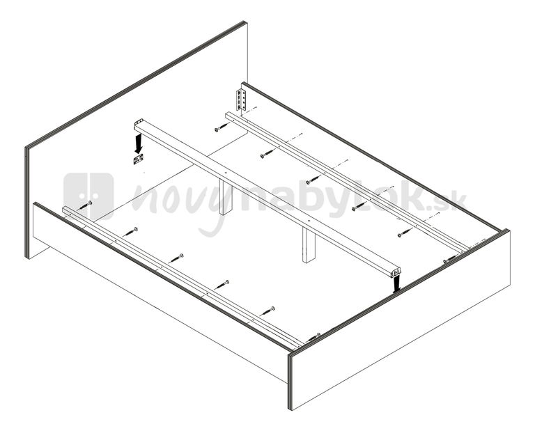 Manželská posteľ 140 cm BRW Doors HLOZ/140