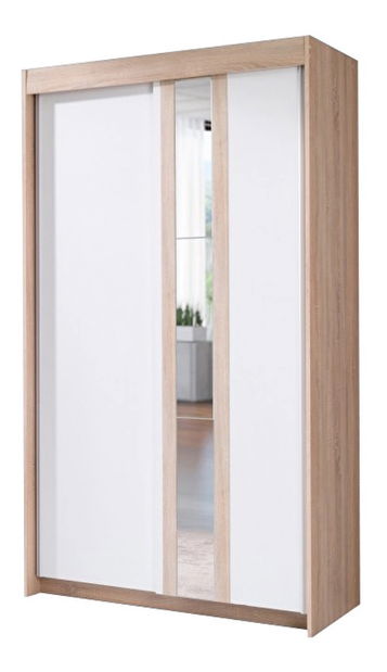 Ormar za garderobu Belford (bijela + hrast sonoma) 