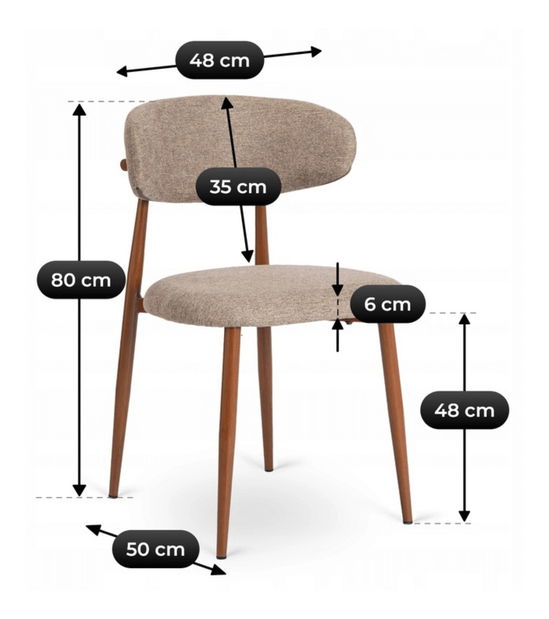 Blagovaonska stolica Fabinko (bež + orah) 