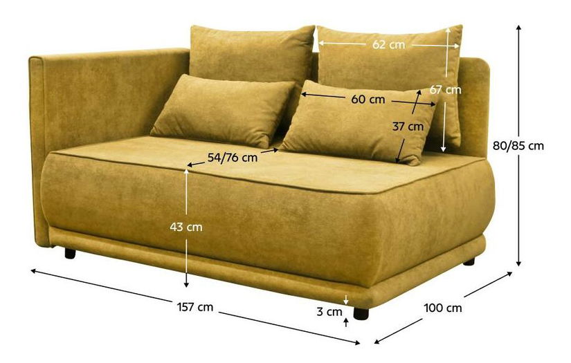 Sofa Lestat (boja senfa) (L)