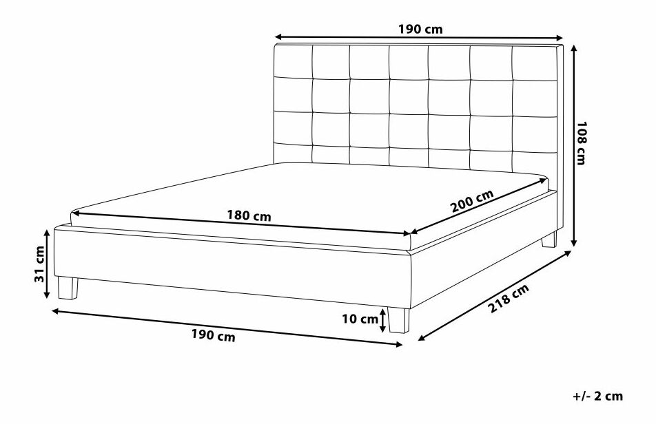 Manželská posteľ 180 cm ROLLA (s roštom) (tmavosivá)