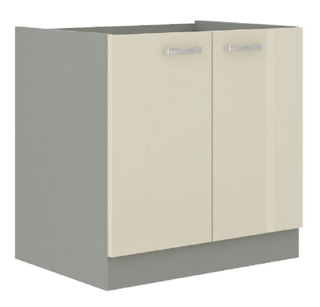 Dolná kuchynská skrinka pod drez 80 ZL 2F BB Pleitton (vysoký lesk krémový)