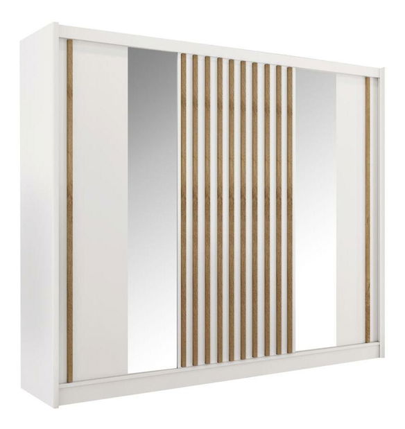 Ormar za garderobu LADLER (bijela + hrast CRAST)