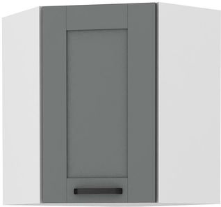 Felső sarok konyhaszekrény Lucid 60x60 GN-72 1F (45°) (korpus: fehér + front: mdf porszürke)