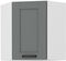 Felső sarok konyhaszekrény Lucid 60x60 GN-72 1F (45°) (korpus: fehér + front: mdf porszürke)