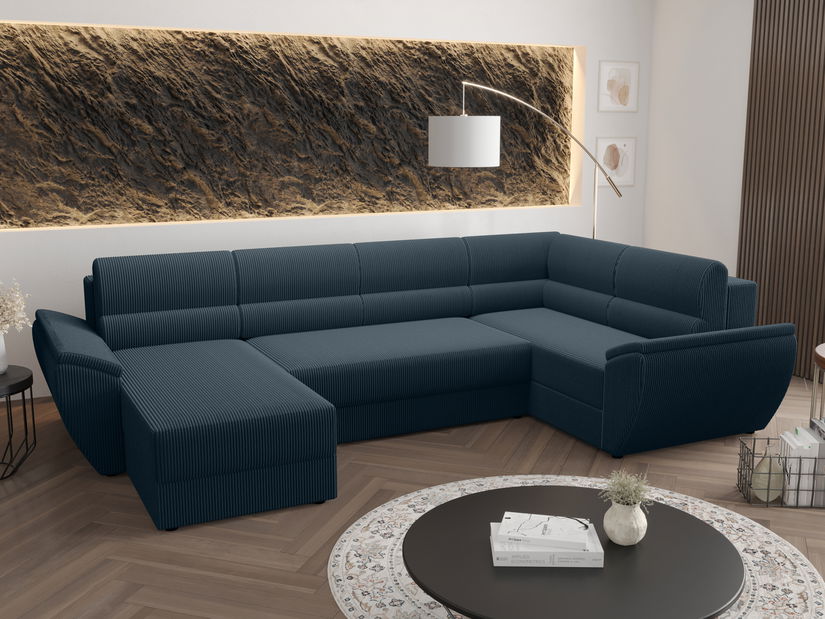 Kutna garnitura u obliku slova U Radiant Long (tamnoplava) (D)