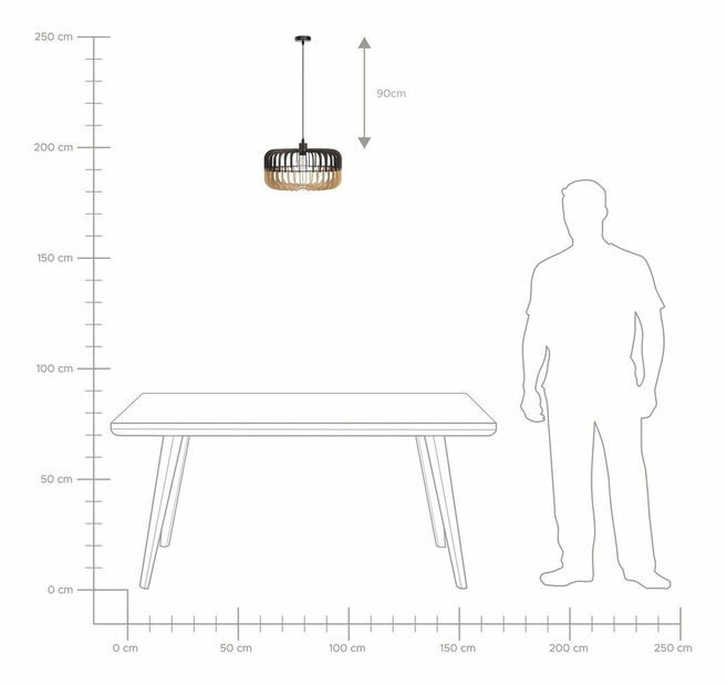 Závesná lampa SASE (čierna)