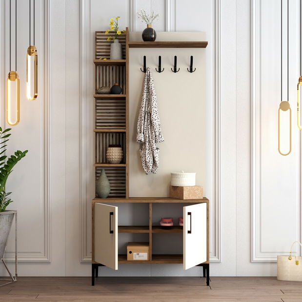 Predsieňová stena Valery 4 (Orech + Krémová)