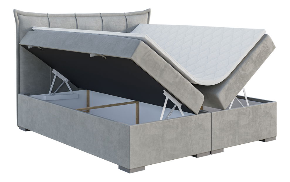 Jednolôžková posteľ Boxspring 120 cm Mirage (svetlosivá) (s matracom a úl. priestorom)