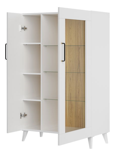 Vitrina Barilus 15 (američki orah + bijela)