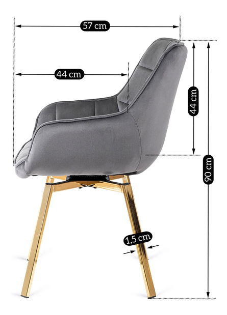 Étkezőszék Mediocre (szürke) 
