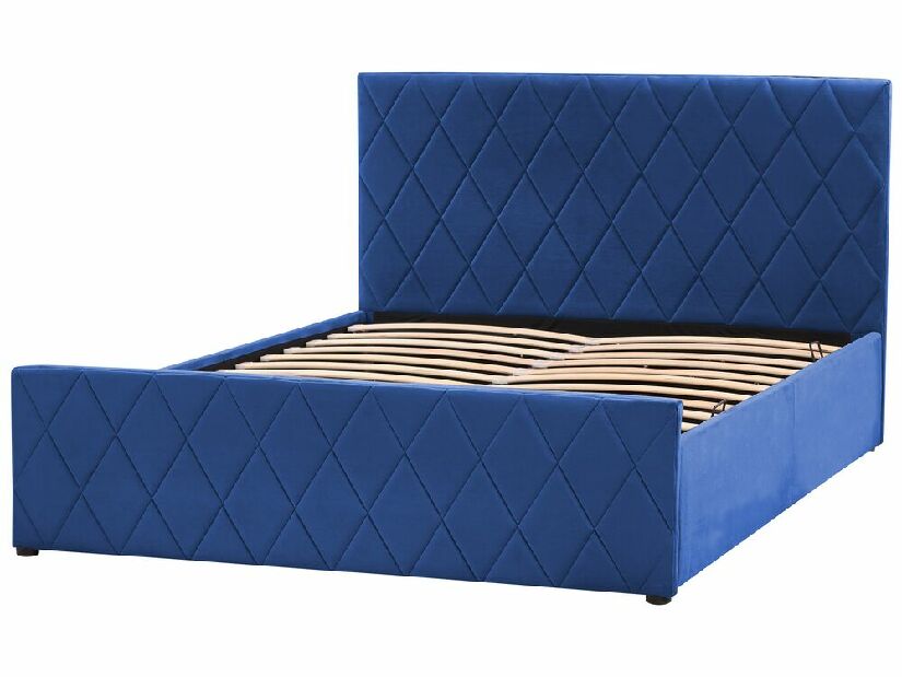 Bračni krevet 140 cm Rhett (plava) (s podnicom i prostorom za odlaganje)
