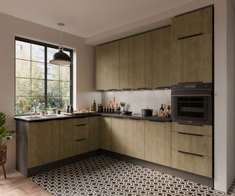 Rohová kuchyňa Carminia (dub cremona + antracit)