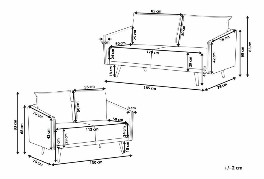 Set canapea fotoliu MALORRA (gri)