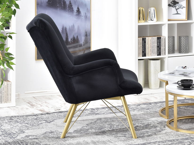Relaxačné kreslo Dawntawn (čierna + zlatá)