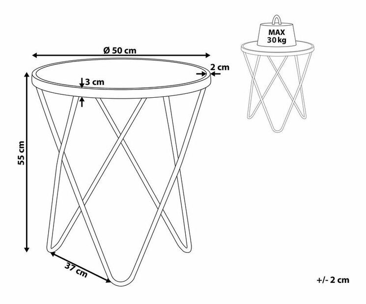 Asztal Meredith (fekete)