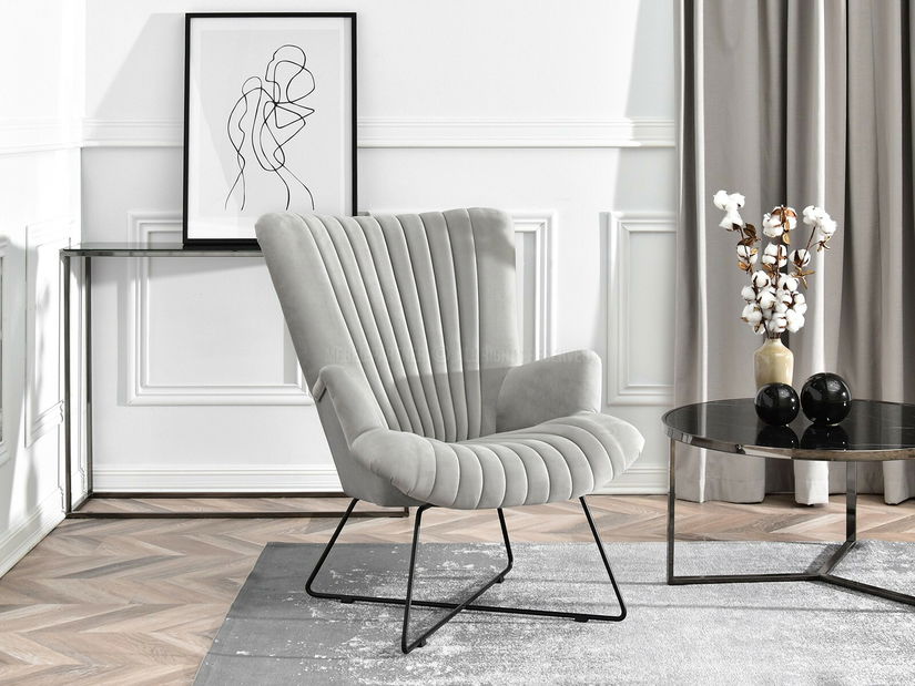 Fotoliu relax Nuttshell (gri + negru)