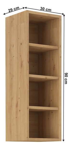 Raft de bucătărie superioară Lesana 2 (stejar artizanal) 30 G-90 OTW