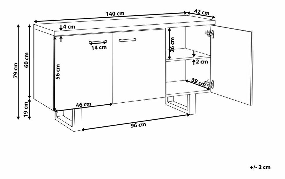 Komoda Timboon 3D (svijetlo drvo)