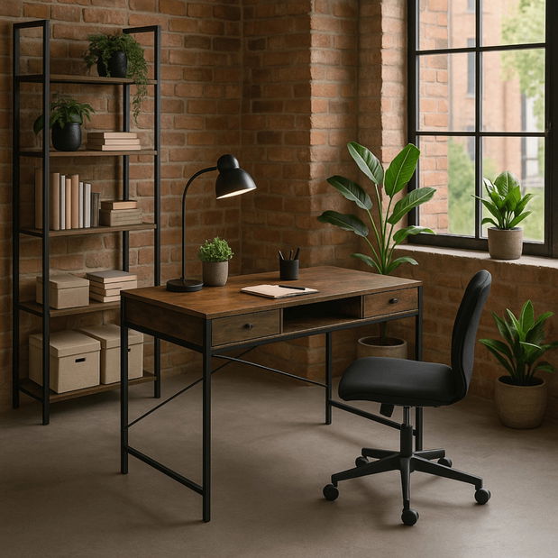 Písací stolík Supuso (hnedá + čierna) 