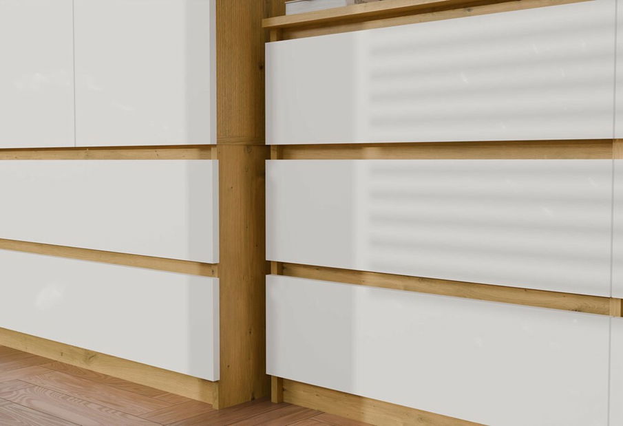 Komód Musecalo 6 120 (artisan tölgy + fehér)