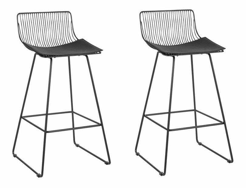 Set 2 ks barových stoličiek Fidelia (čierna)