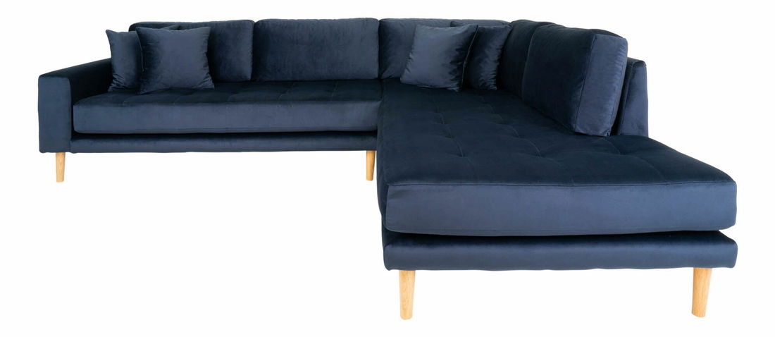 Rohová sedacia súprava (P) Lvaveriaora L (tmavomodrá)