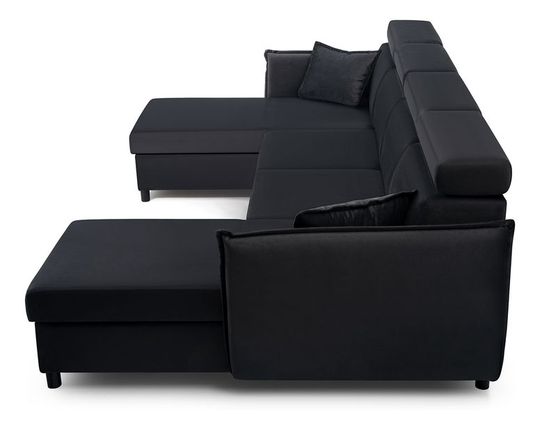 Rohová sedačka Moria U (čierna) (L)