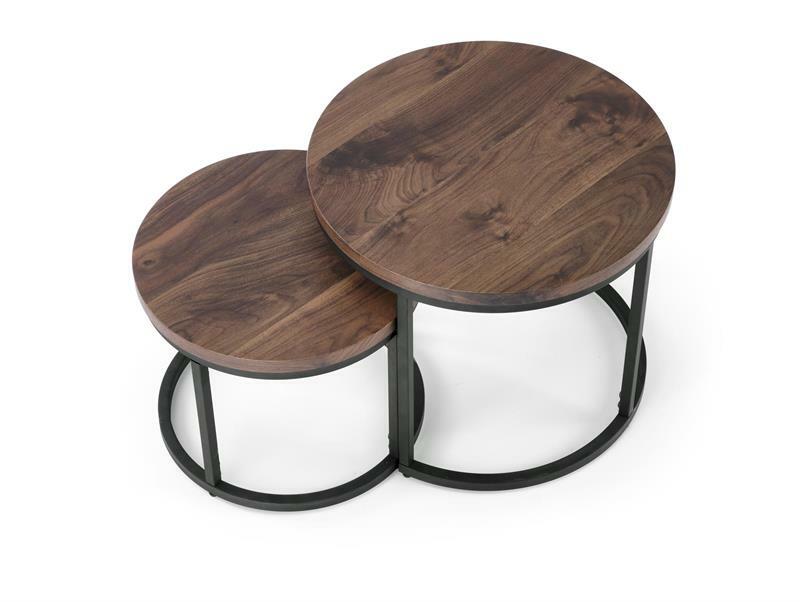 Set 2 kom. stolića za kavu Owen (orah+ crna)
