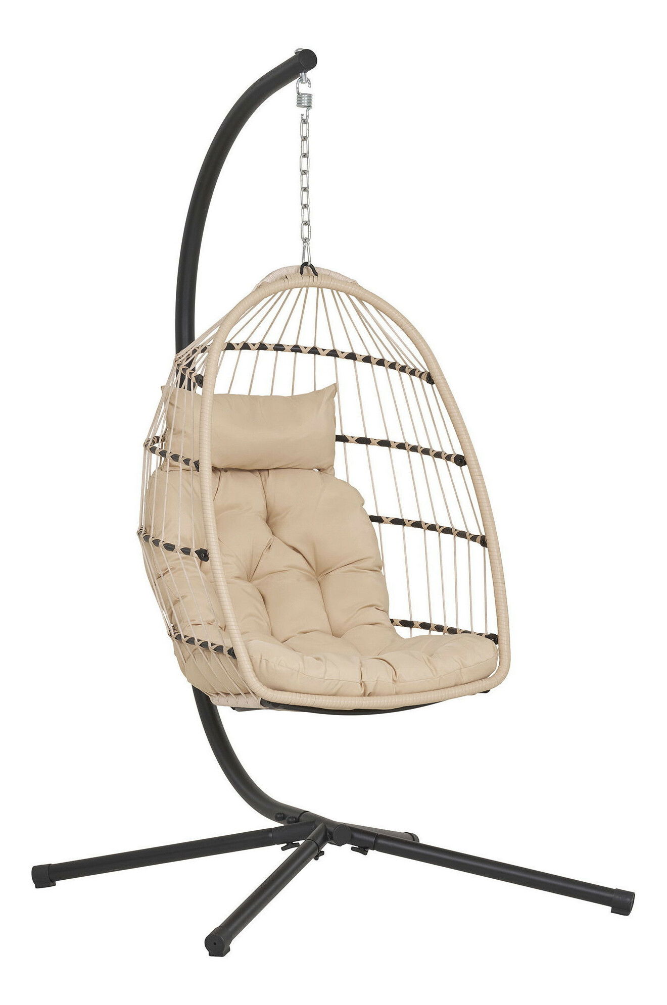 Scaun suspendat Psaveria (natural + negru)