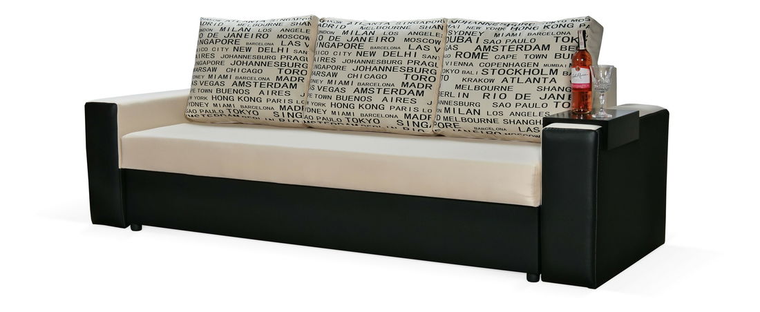 Pohovka trojsedačka Lavenda (béžová + čierna)