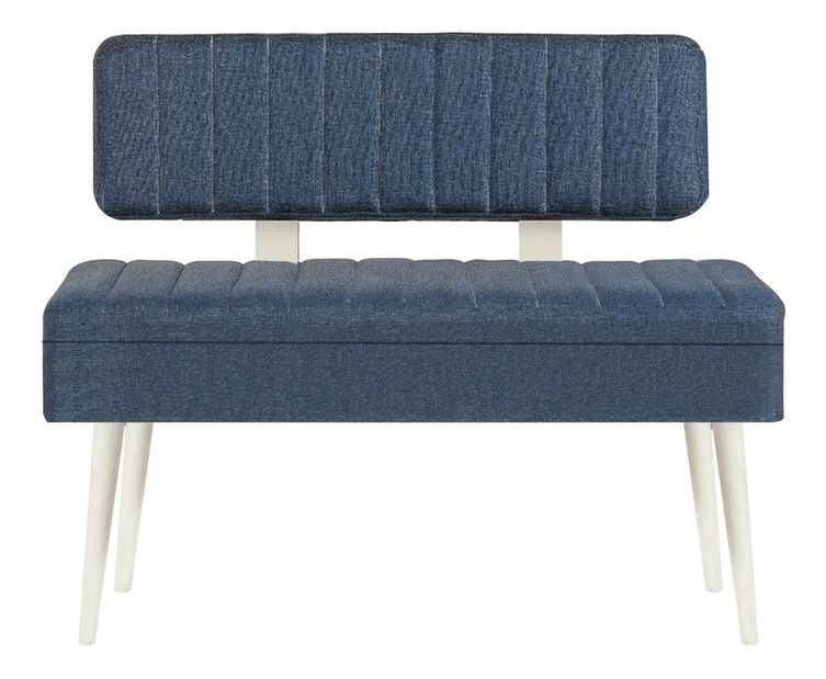 Set mobilier sufragerie Vlasta 2 (alb + bleumarin) albastru) (pentru 6 persoane)