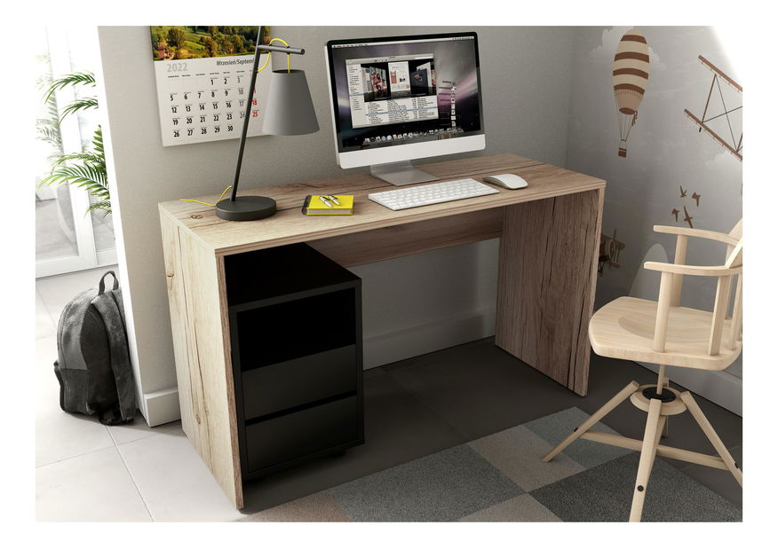 Masă PC cu container Agave Typ 03 (Stejar grand natural)