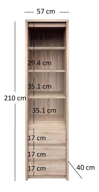 Raft Noella 3S (Stejar sonoma)
