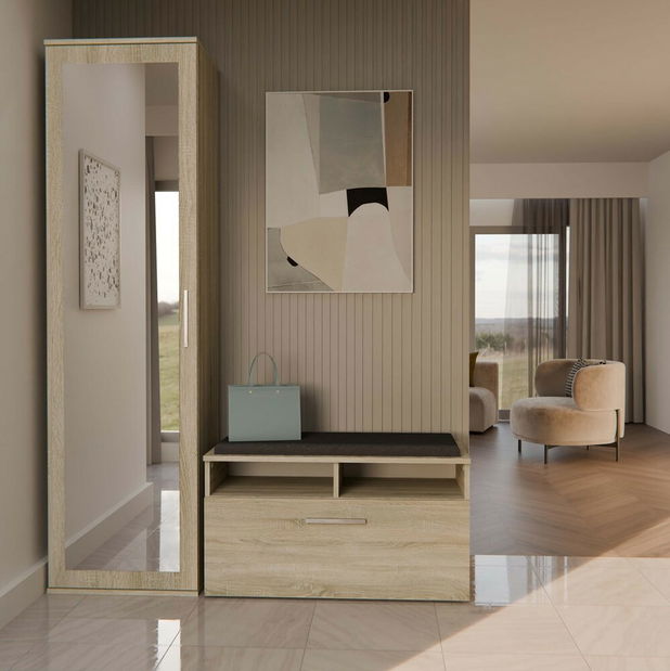 Dulap de haine Dialogos 1 (stejar sonoma) (cu oglindă)