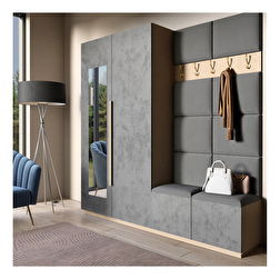 Set 10 čalúnených panelov Quadra 100x200 cm (sivá)