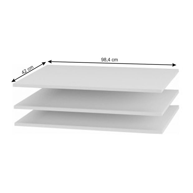 Polcok a ruhásszekrénybe Gaila (3 db.) (fehér)