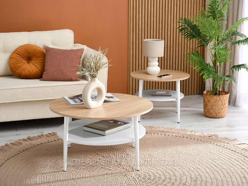 Stolić za kavu Randolf Xl (sonoma + bijela)