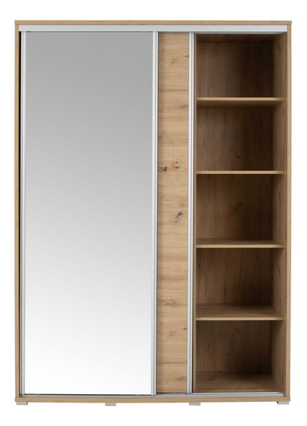 Dulap de haine cu uși glisante Peldon 155 (Stejar artisan) (cu oglindă)