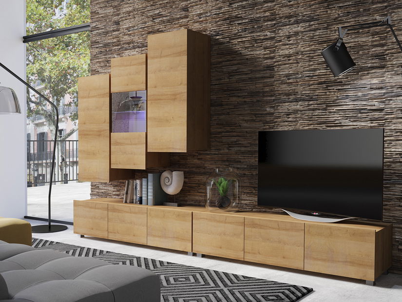 Mobilier living Calabria C17 (Stejar auriu) (fără iluminat)