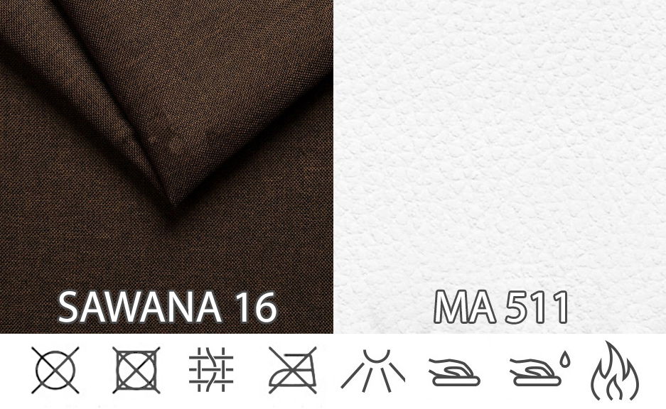 Rohová sedačka Wisteria (hnedá + biela) (P)