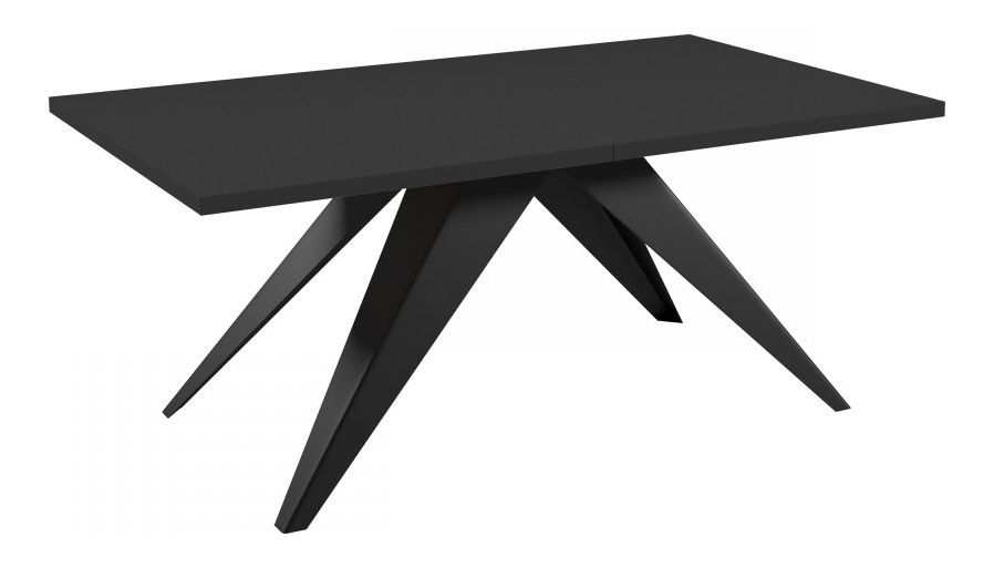 Masă sufragerie extensibilă Awalean 140 (Negru + Negru molet) (pentru 6-10 persoane)