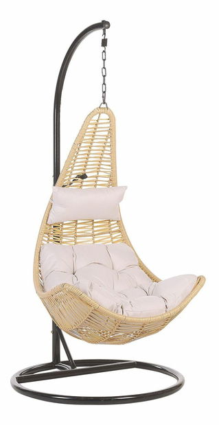 Závesné kreslo so stojanom ATRIO II (polyratan) (béžová)