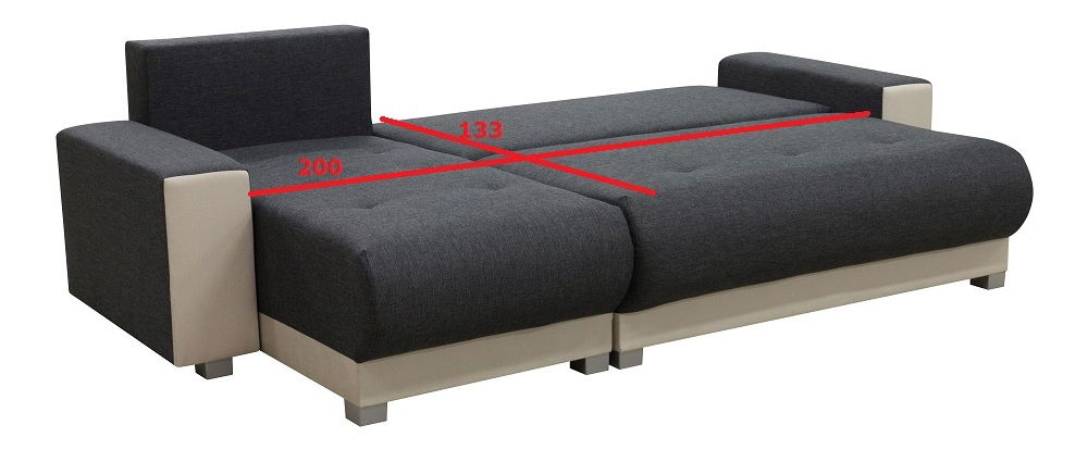 Rohová sedačka Ignatius (siva + béžová) (L)