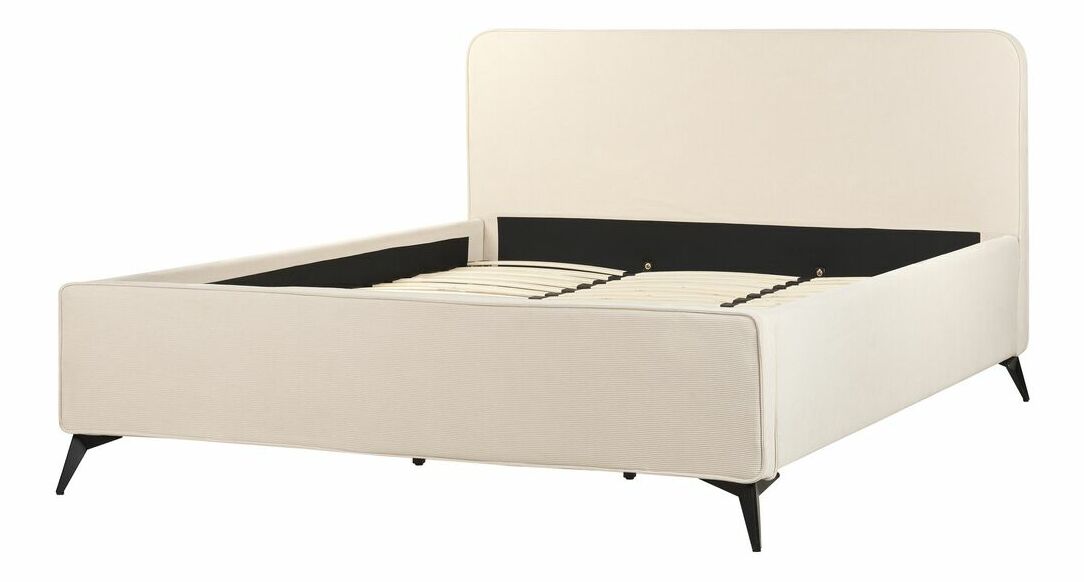 Franciaágy 180 cm Vissarion (fekete) (ágyráccsal és tárolóhellyel)