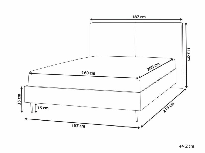 Manželská posteľ 160 cm Izeza (sivá)